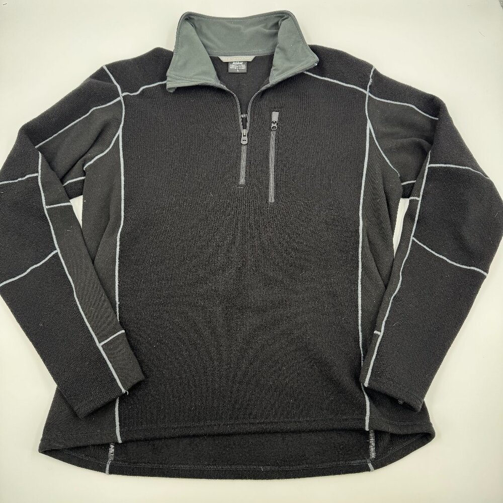Kuhl Interceptr 1/4 Zip Fleece Pullover Black Grey Mens Large 3111